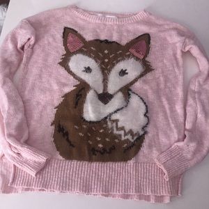 Light Pink Justice Fox Sweater